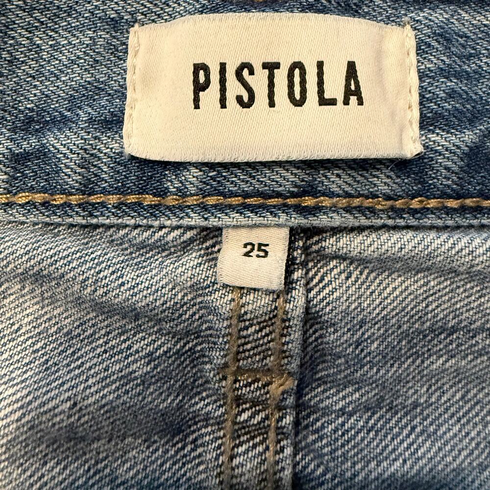 Pistola jeans, light wash, straight, mom jeans, distress, cotton, button fly, 25 - Picture 7 of 7